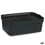 Boîte de rangement avec couvercle Anthracite Plastique 6 L 21 x 11 x 32 cm (12 Unités) de Kipit, Boîtes et coffres de rangeme...