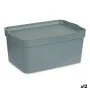 Aufbewahrungsbox mit Deckel Grau Kunststoff 7,5 L 21 x 14,2 x 32 cm (12 Stück) von Kipit, Aufbewahrungsboxen und -truhen - Re...