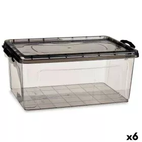 Caja de Almacenaje con Tapa Antracita Plástico 22 L 32 x 20,5 x 50 cm (6 Unidades) de Kipit, Cajas y arcones de almacenaje - ...