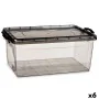 Storage Box with Lid Anthracite Plastic 22 L 32 x 20,5 x 50 cm (6 Units) by Kipit, Storage boxes and chests - Ref: S3625005, ...