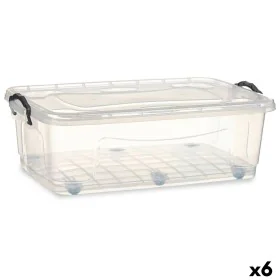 Caja de Almacenamiento con Ruedas Transparente Plástico 30 L 40 x 20,5 x 63 cm (6 Unidades) de Kipit, Almacenaje bajo la cama...