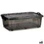 Scatola con Ruote per Organizzare Antracite Plastica 30 L 40 x 20,5 x 63 cm (6 Unità) di Kipit, Contenitori sottoletto - Rif:...