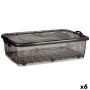 Boîte de rangement avec roues Anthracite Plastique 40 L 46,5 x 20 x 72,5 cm (6 Unités) de Kipit, Rangement sous lit - Réf : S...