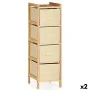 Chest of drawers Cream Wood Textile 28 x 89 x 29,5 cm (2 Units) by Kipit, Chest of Drawers - Ref: S3625082, Price: 65,18 €, D...