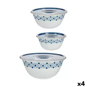 Set de Cuencos Stefanplast Tosca Con Tapa Azul Plástico (4 Unidades) de Stefanplast, Almacenamiento de alimentos - Ref: S3625...