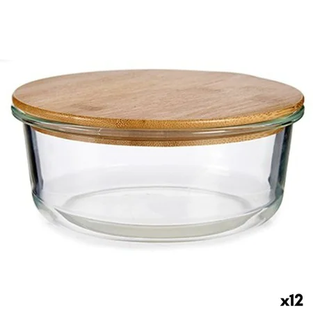 Round Lunch Box with Lid Bamboo 17 x 7 x 17 cm (12 Units) by Vivalto, Food storage - Ref: S3625119, Price: 64,58 €, Discount: %