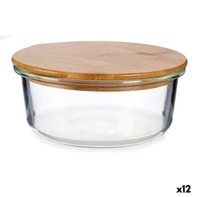 Round Lunch Box with Lid Bamboo 15 x 6,5 x 15 cm (12 Units) by Vivalto, Food storage - Ref: S3625120, Price: 60,66 €, Discoun...