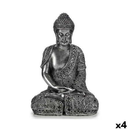 Deko-Figur Buddha Sitzend Silberfarben 17 x 32,5 x 22 cm (4 Stück) von Gift Decor, Ornamente - Ref: S3625168, Preis: 75,95 €,...