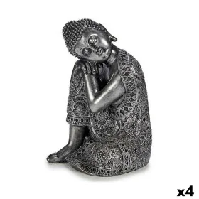 Decorative Figure Buddha Sitting Silver 20 x 30 x 20 cm (4 Units) by Gift Decor, Ornaments - Ref: S3625169, Price: 75,95 €, D...