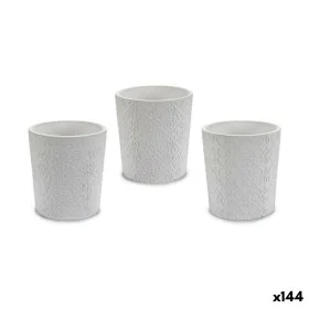 Planter Pattern White Ceramic 12,3 x 12 x 12,3 cm (144 Units) by Ibergarden, Cachepots - Ref: S3625180, Price: 199,92 €, Disc...