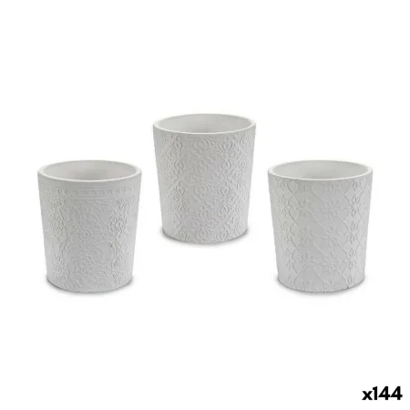 Macetero Patrón Blanco Cerámica 12,3 x 12 x 12,3 cm (144 Unidades) de Ibergarden, Maceteros - Ref: S3625180, Precio: 199,92 €...