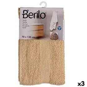 Bath towel Cream 70 x 130 cm (3 Units) by Berilo, Towels - Ref: S3625231, Price: 18,79 €, Discount: %