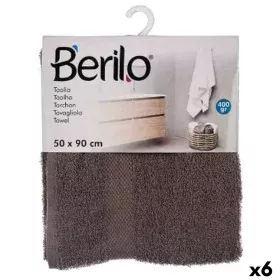 Badetuch Grau 50 x 90 cm (6 Stück) von Berilo, Handtücher - Ref: S3625242, Preis: 18,88 €, Rabatt: %