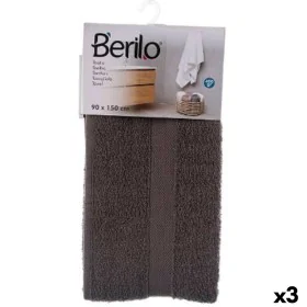 Bath towel 90 x 150 cm Grey (3 Units) by Berilo, Towels - Ref: S3625244, Price: 28,50 €, Discount: %