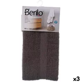 Bath towel 90 x 150 cm Grey (3 Units) by Berilo, Towels - Ref: S3625244, Price: 28,04 €, Discount: %