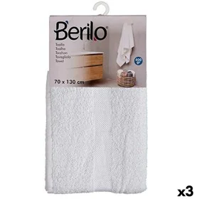 Serviette de toilette Blanc 70 x 130 cm (3 Unités) de Berilo, Serviettes de bain - Réf : S3625250, Prix : 19,58 €, Remise : %