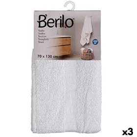 Telo da bagno Bianco 70 x 130 cm (3 Unità) di Berilo, Asciugamani - Rif: S3625250, Prezzo: 19,58 €, Sconto: %