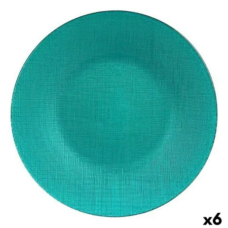 Plato Llano Turquesa Vidrio 27,5 x 2 x 27,5 cm (6 Unidades) de Vivalto, Platos y fuentes - Ref: S3625254, Precio: 22,12 €, De...