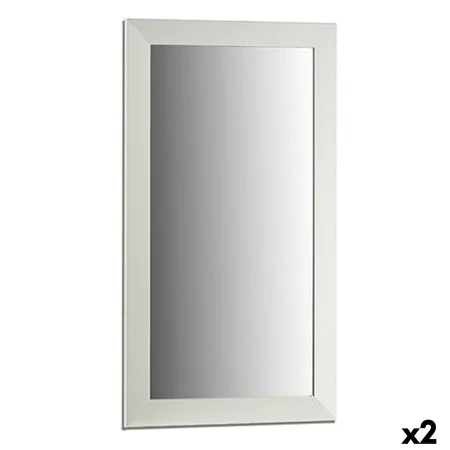 Miroir mural Blanc Bois verre 64,3 x 84,5 x 1,5 cm (2 Unités) de Gift Decor, Miroirs muraux - Réf : S3625282, Prix : 76,51 €,...