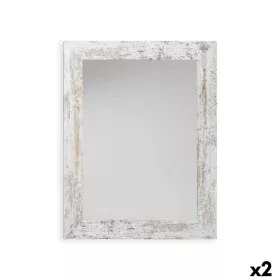 Espelho de parede Harry Branco Madeira Vidro 64,5 x 84,5 x 1,5 cm (2 Unidades) de Gift Decor, Espelhos de parede - Ref: S3625...