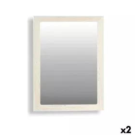 Miroir mural Canada Blanc 60 x 80 x 2 cm (2 Unités) de Gift Decor, Miroirs muraux - Réf : S3625285, Prix : 76,51 €, Remise : %