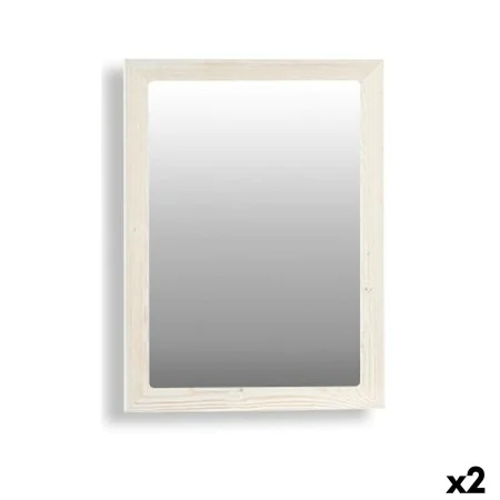 Wall mirror Canada White 60 x 80 x 2 cm (2 Units) by Gift Decor, Wall-Mounted Mirrors - Ref: S3625285, Price: 76,51 €, Discou...