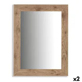 Wall mirror Brown Wood Glass 66 x 85 x 2 cm (2 Units) by Gift Decor, Wall-Mounted Mirrors - Ref: S3625297, Price: 76,51 €, Di...