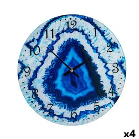 Wall Clock Marble Blue Crystal 30 x 4 x 30 cm (4 Units) by Gift Decor, Wall Clocks - Ref: S3625334, Price: 20,39 €, Discount: %