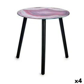 Mesa auxiliar Mármol Negro Rosa Cristal 40 x 41,5 x 40 cm (4 Unidades) de Gift Decor, Mesas - Ref: S3625337, Precio: 41,08 €,...