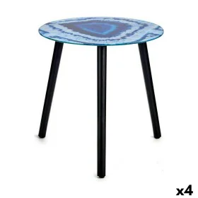 Table d'appoint Marbre Bleu Noir Verre 40 x 41,5 x 40 cm (4 Unités) de Gift Decor, Tables - Réf : S3625338, Prix : 41,08 €, R...