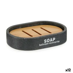 Soap dish Brown Grey Resin 8 x 2,5 x 12,5 cm (12 Units) by Berilo, Stands and dispensers - Ref: S3625378, Price: 40,47 €, Dis...