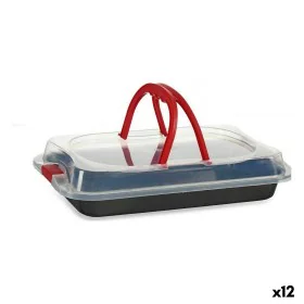 Lunch box Black Red Iron 36,5 x 24 x 7,5 cm With lid (12 Units) by Kinvara, Cake and sponge moulds - Ref: S3625390, Price: 85...