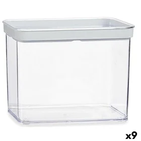 Frasco Transparente Silicone poliestireno ABS 2,2 L 10,5 x 16,1 x 21 cm (9 Unidades) de Gondol, Boiões e acessórios hermético...