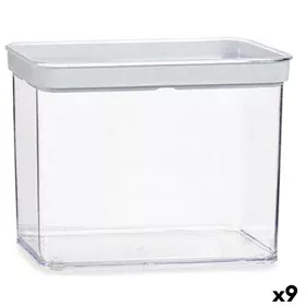 Tarro Transparente Silicona Poliestireno ABS 2,2 L 10,5 x 16,1 x 21 cm (9 Unidades) de Gondol, Botes herméticos y accesorios ...