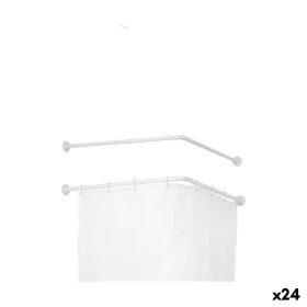 Varão para Cortinas De duche Branco Alumínio 80 cm (24 Unidades) de Berilo, Cortinas, ganchos e revestimentos para duche - Re...