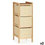 Chest of drawers Cream Wood Textile 28 x 70 x 29,5 cm (2 Units) by Kipit, Chest of Drawers - Ref: S3625435, Price: 56,10 €, D...