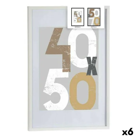 Cadre photo 52,5 x 2,5 x 72,5 cm Blanc Plastique Bois MDF (6 Unités) de Gift Decor, Cadres muraux et de table - Réf : S362545...