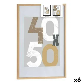 Cadre photo 52,5 x 2,5 x 72,5 cm Naturel Plastique Bois MDF (6 Unités) de Gift Decor, Cadres muraux et de table - Réf : S3625...