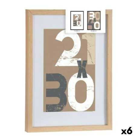 Cadre photo Naturel verre Bois MDF 32,5 x 2,5 x 42,5 cm (6 Unités) de Gift Decor, Cadres muraux et de table - Réf : S3625462,...