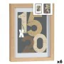 Portafoto da Parete Naturale Vetro Legno MDF 20,5 x 2,5 x 26,5 cm (6 Unità) di Gift Decor, Cornici da parete e da tavolo - Ri...