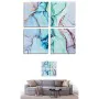 Jeu de 4 tableaux Toile Marbre Bleu 35 x 7 x 35 cm (6 Unités) de Gift Decor, Impressions sur toile - Réf : S3625516, Prix : 5...