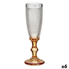 Champagne glass Points Amber Glass 180 ml (6 Units) by Vivalto, Champagne flute - Ref: S3625592, Price: 18,82 €, Discount: %