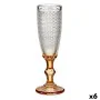 Champagne glass Points Amber Glass 180 ml (6 Units) by Vivalto, Champagne flute - Ref: S3625592, Price: 16,67 €, Discount: %