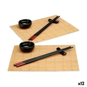 Set de sushi Noir Bambou Grès (8 Pièces) (12 Unités) de Kinvara, Plats et plateaux - Réf : S3625617, Prix : 60,66 €, Remise : %