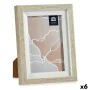 Cadre photo 13,5 x 18,8 x 2 cm Verre Beige Blanc Plastique (6 Unités) de Gift Decor, Cadres muraux et de table - Réf : S36256...