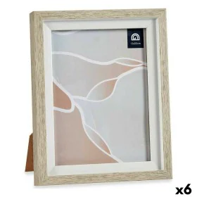 Photo frame 18,8 x 23,8 x 2 cm Crystal Beige White Plastic (6 Units) by Gift Decor, Table and wall frames - Ref: S3625657, Pr...