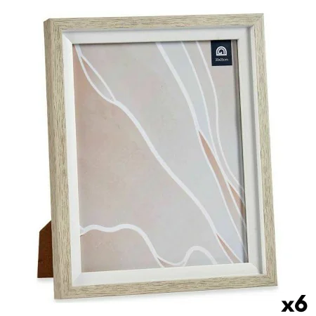 Marco de Fotos 24 x 2 x 29 cm Cristal Beige Blanco Plástico (6 Unidades) de Gift Decor, Marcos de pared y mesa - Ref: S362565...