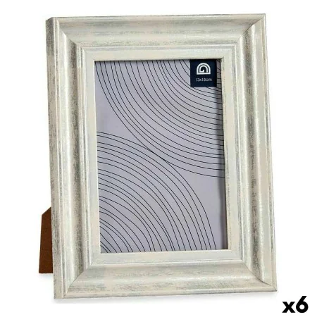 Cadre photo 19 x 2 x 24 cm Verre Argenté Bois Marron Plastique (6 Unités) de Gift Decor, Cadres muraux et de table - Réf : S3...