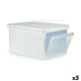 Boîte de rangement avec couvercle Stefanplast Elegance latérale Blanc Plastique 29 x 21 x 39 cm (5 Unités) de Stefanplast, Bo...