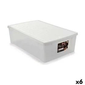 Storage Box with Lid Stefanplast Elegance White Plastic 38,5 x 17 x 59,5 cm (6 Units) by Stefanplast, Storage boxes and chest...